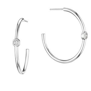 Jennifer Miller Hoop white gold plated hoop earrings NIB